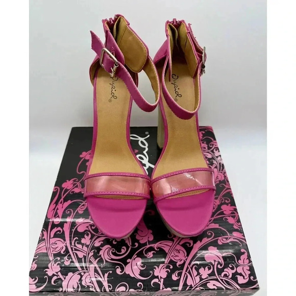 Qupid Fuchsia‎ PU 6” Platform High Heels Pumps Women’s Size 9 Lakie-10X - Picture 3 of 7